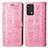 Custodia Portafoglio In Pelle Fantasia Modello Cover con Supporto S03D per Realme GT Master 5G Rosa