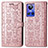 Custodia Portafoglio In Pelle Fantasia Modello Cover con Supporto S03D per Realme GT Neo3 5G Oro Rosa