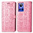 Custodia Portafoglio In Pelle Fantasia Modello Cover con Supporto S03D per Realme GT Neo3 5G Rosa