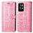 Custodia Portafoglio In Pelle Fantasia Modello Cover con Supporto S03D per Realme GT2 Pro 5G Rosa