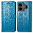 Custodia Portafoglio In Pelle Fantasia Modello Cover con Supporto S03D per Realme GT3 5G Blu