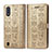 Custodia Portafoglio In Pelle Fantasia Modello Cover con Supporto S03D per Samsung Galaxy A01 SM-A015 Oro