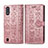 Custodia Portafoglio In Pelle Fantasia Modello Cover con Supporto S03D per Samsung Galaxy A01 SM-A015 Rosa