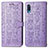 Custodia Portafoglio In Pelle Fantasia Modello Cover con Supporto S03D per Samsung Galaxy A02 Viola