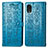 Custodia Portafoglio In Pelle Fantasia Modello Cover con Supporto S03D per Samsung Galaxy A03 Core Blu