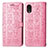 Custodia Portafoglio In Pelle Fantasia Modello Cover con Supporto S03D per Samsung Galaxy A03 Core Oro Rosa