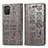 Custodia Portafoglio In Pelle Fantasia Modello Cover con Supporto S03D per Samsung Galaxy A03s Grigio