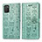 Custodia Portafoglio In Pelle Fantasia Modello Cover con Supporto S03D per Samsung Galaxy A03s Verde