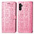 Custodia Portafoglio In Pelle Fantasia Modello Cover con Supporto S03D per Samsung Galaxy A04s Oro Rosa