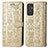 Custodia Portafoglio In Pelle Fantasia Modello Cover con Supporto S03D per Samsung Galaxy A05s Oro