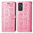 Custodia Portafoglio In Pelle Fantasia Modello Cover con Supporto S03D per Samsung Galaxy A05s Oro Rosa