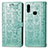 Custodia Portafoglio In Pelle Fantasia Modello Cover con Supporto S03D per Samsung Galaxy A10s Verde