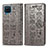 Custodia Portafoglio In Pelle Fantasia Modello Cover con Supporto S03D per Samsung Galaxy A12 Grigio