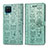 Custodia Portafoglio In Pelle Fantasia Modello Cover con Supporto S03D per Samsung Galaxy A12 Nacho Verde