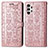 Custodia Portafoglio In Pelle Fantasia Modello Cover con Supporto S03D per Samsung Galaxy A13 4G Rosa