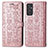 Custodia Portafoglio In Pelle Fantasia Modello Cover con Supporto S03D per Samsung Galaxy A15 4G Rosa