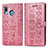 Custodia Portafoglio In Pelle Fantasia Modello Cover con Supporto S03D per Samsung Galaxy A20 Oro Rosa