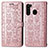 Custodia Portafoglio In Pelle Fantasia Modello Cover con Supporto S03D per Samsung Galaxy A21