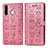 Custodia Portafoglio In Pelle Fantasia Modello Cover con Supporto S03D per Samsung Galaxy A21 European Oro Rosa