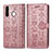 Custodia Portafoglio In Pelle Fantasia Modello Cover con Supporto S03D per Samsung Galaxy A21 European Rosa