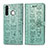 Custodia Portafoglio In Pelle Fantasia Modello Cover con Supporto S03D per Samsung Galaxy A21 European Verde