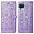 Custodia Portafoglio In Pelle Fantasia Modello Cover con Supporto S03D per Samsung Galaxy A22 4G Viola