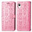 Custodia Portafoglio In Pelle Fantasia Modello Cover con Supporto S03D per Samsung Galaxy A22 5G SC-56B Oro Rosa