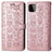 Custodia Portafoglio In Pelle Fantasia Modello Cover con Supporto S03D per Samsung Galaxy A22s 5G Rosa