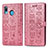 Custodia Portafoglio In Pelle Fantasia Modello Cover con Supporto S03D per Samsung Galaxy A30 Oro Rosa