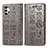 Custodia Portafoglio In Pelle Fantasia Modello Cover con Supporto S03D per Samsung Galaxy A32 4G Grigio