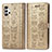 Custodia Portafoglio In Pelle Fantasia Modello Cover con Supporto S03D per Samsung Galaxy A32 4G Oro