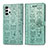 Custodia Portafoglio In Pelle Fantasia Modello Cover con Supporto S03D per Samsung Galaxy A32 4G Verde