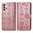 Custodia Portafoglio In Pelle Fantasia Modello Cover con Supporto S03D per Samsung Galaxy A32 5G Rosa