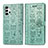 Custodia Portafoglio In Pelle Fantasia Modello Cover con Supporto S03D per Samsung Galaxy A32 5G Verde