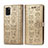 Custodia Portafoglio In Pelle Fantasia Modello Cover con Supporto S03D per Samsung Galaxy A41 Oro