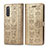 Custodia Portafoglio In Pelle Fantasia Modello Cover con Supporto S03D per Samsung Galaxy A41 SC-41A Oro