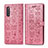 Custodia Portafoglio In Pelle Fantasia Modello Cover con Supporto S03D per Samsung Galaxy A41 SC-41A Oro Rosa