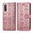 Custodia Portafoglio In Pelle Fantasia Modello Cover con Supporto S03D per Samsung Galaxy A41 SC-41A Rosa