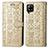 Custodia Portafoglio In Pelle Fantasia Modello Cover con Supporto S03D per Samsung Galaxy A42 5G Oro