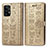 Custodia Portafoglio In Pelle Fantasia Modello Cover con Supporto S03D per Samsung Galaxy A52s 5G Oro