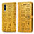 Custodia Portafoglio In Pelle Fantasia Modello Cover con Supporto S03D per Samsung Galaxy A70S Giallo