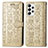 Custodia Portafoglio In Pelle Fantasia Modello Cover con Supporto S03D per Samsung Galaxy A73 5G Oro