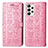 Custodia Portafoglio In Pelle Fantasia Modello Cover con Supporto S03D per Samsung Galaxy A73 5G Oro Rosa