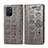 Custodia Portafoglio In Pelle Fantasia Modello Cover con Supporto S03D per Samsung Galaxy A91 Grigio