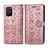 Custodia Portafoglio In Pelle Fantasia Modello Cover con Supporto S03D per Samsung Galaxy A91 Rosa