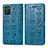 Custodia Portafoglio In Pelle Fantasia Modello Cover con Supporto S03D per Samsung Galaxy F02S SM-E025F Blu