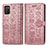 Custodia Portafoglio In Pelle Fantasia Modello Cover con Supporto S03D per Samsung Galaxy F02S SM-E025F Rosa
