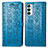 Custodia Portafoglio In Pelle Fantasia Modello Cover con Supporto S03D per Samsung Galaxy F23 5G Blu