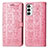 Custodia Portafoglio In Pelle Fantasia Modello Cover con Supporto S03D per Samsung Galaxy F23 5G Rosa