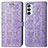 Custodia Portafoglio In Pelle Fantasia Modello Cover con Supporto S03D per Samsung Galaxy F23 5G Viola